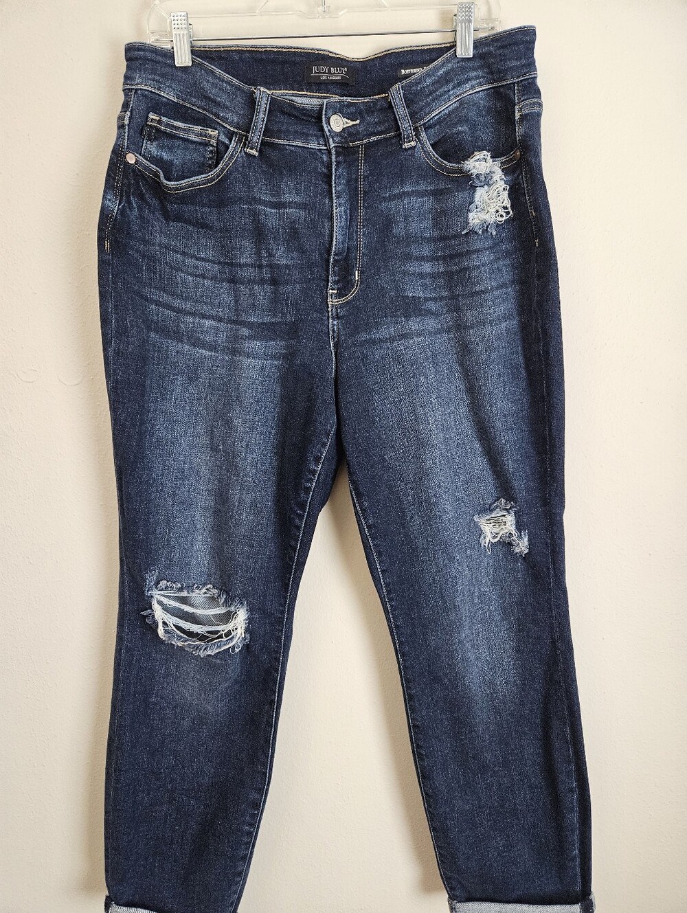 Judy Blue Distressed Boyfriend Jeans Plus Size 14W Medium Wash
